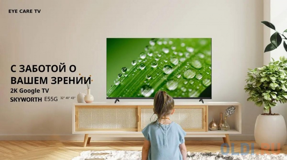 Телевизор LED Skyworth 40" 40E55G Eye Care черный FULL HD 60Hz DVB-T DVB-T2 DVB-C DVB-S DVB-S2 USB WiFi Smart TV