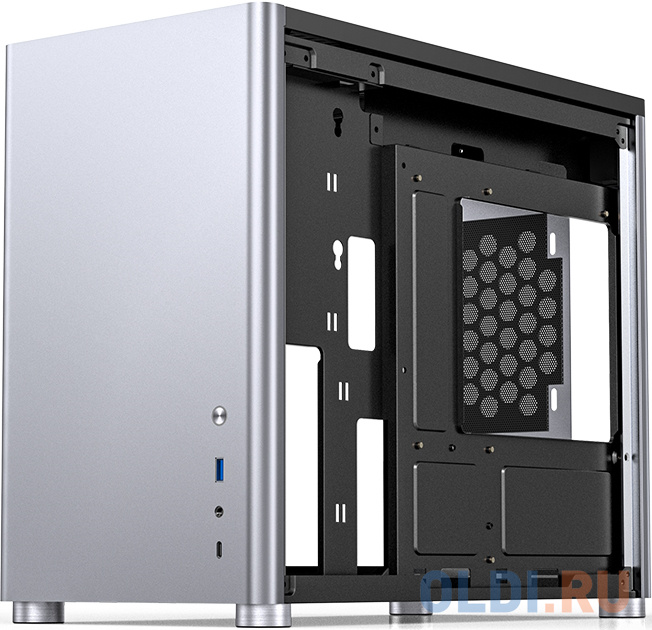 Корпус компьютерный mATX/ JONSBO D30 Silver TG, mATX case, 1xU3.0+1xType-C, Combo Audio, 1.5mm aluminium +metal в Москвe