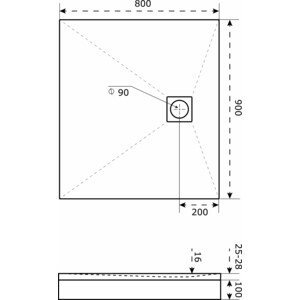 Душевой поддон Good Door Essentia 2 90х80 белый (ЛП00215)