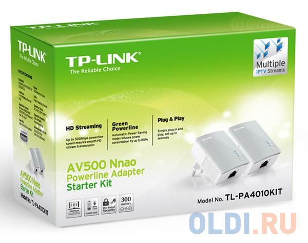 Адаптер TP-Link TL-PA4010KIT AV500/AV600 Комплект Nano адаптеров Powerline