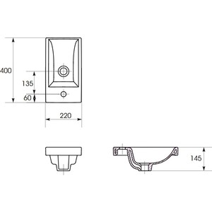 Раковина мебельная Cersanit Como 40х20 (S-UM-COM40/1-w) (60923) в Москвe