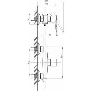 Смеситель для душа Профсан Steel PSM-300-4 хром в Москвe