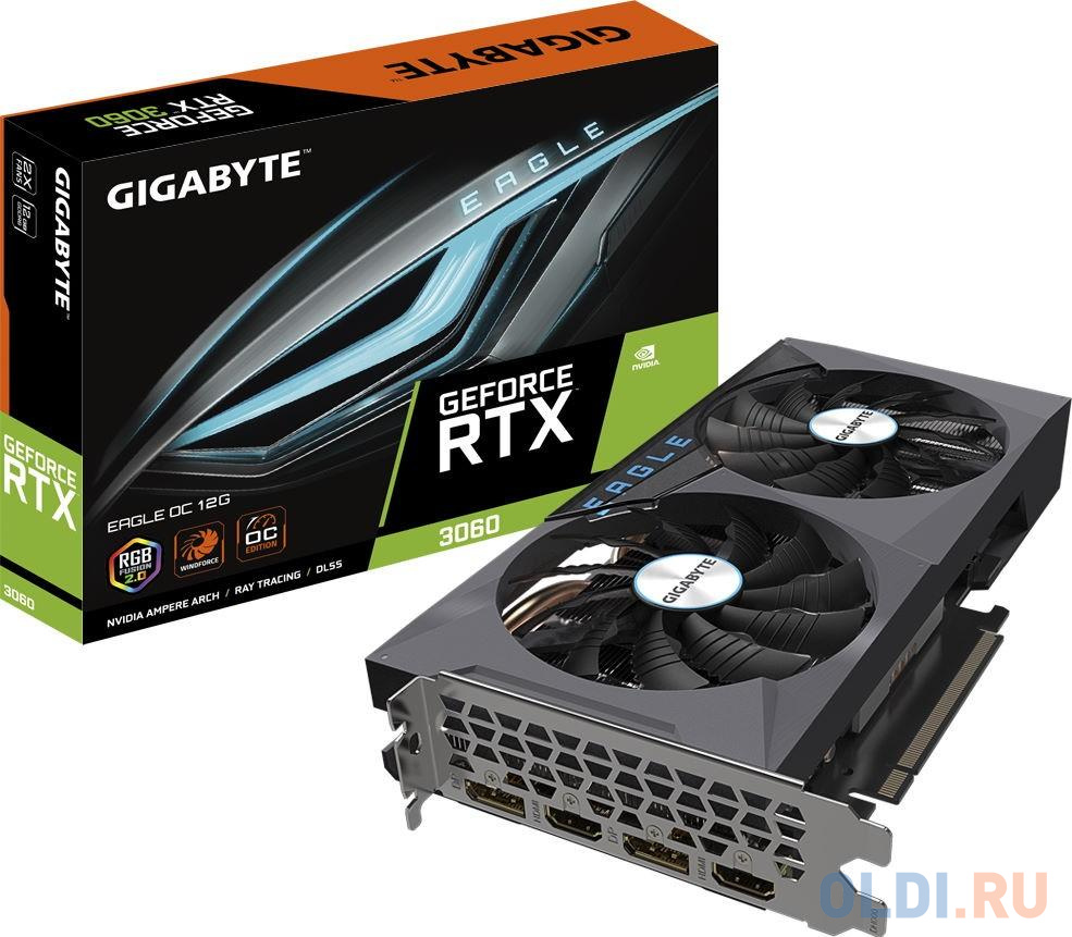 Видеокарта GigaByte nVidia GeForce RTX 3060 EAGLE LHR 12G 12288Mb в Москвe