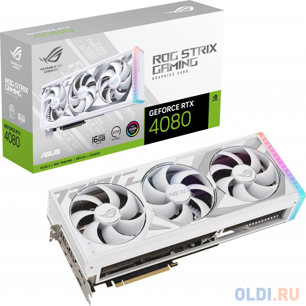 Видеокарта ASUS nVidia GeForce RTX 4080 ROG Strix 16GB White 16384Mb