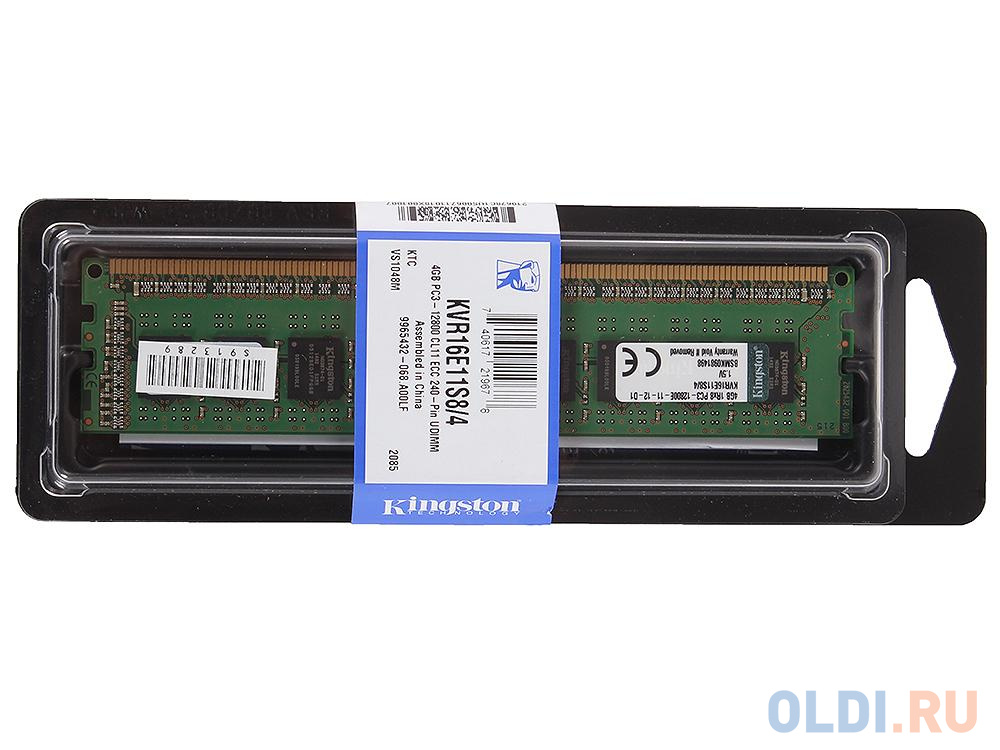 Оперативная память Kingston KVR16E11S8/4 DIMM 4Gb DDR3 1600MHz