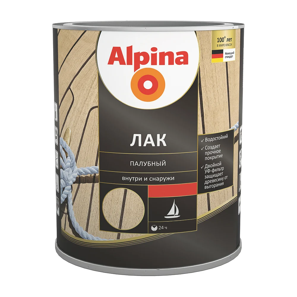 Алкидно-уретановый палубный лак ALPINA