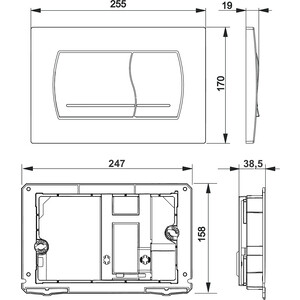 Кнопка смыва Roca Active 52B хром матовая (8901150B2)