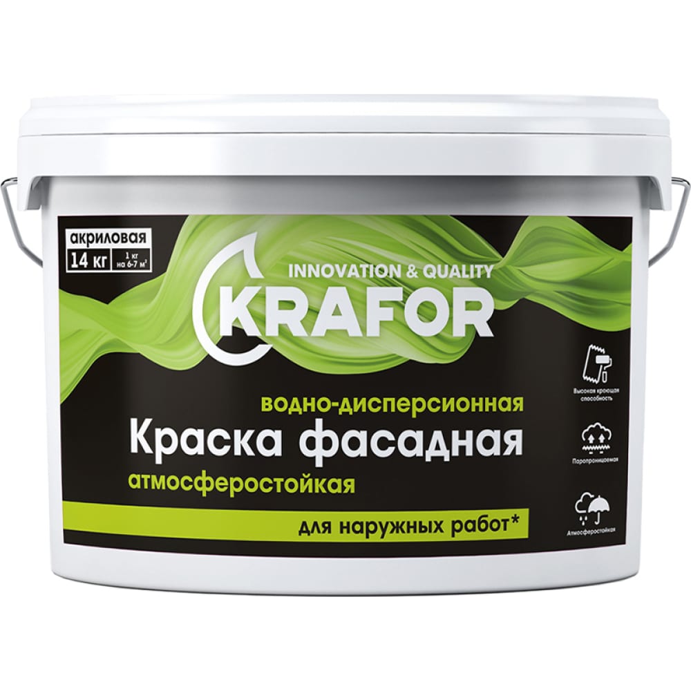 Фасадная водно-дисперсная краска KRAFOR