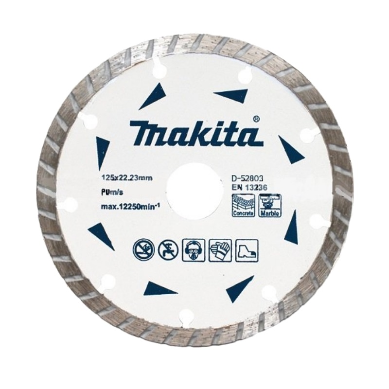 Алмазный диск сплошной Makita Турбо по бетону/мрамору "Эконом" 125*22,23мм D-52803