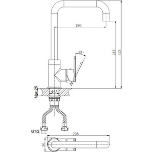 Смеситель для кухни Rush Bruny с поворотным изливом, хром (BR4335-22)