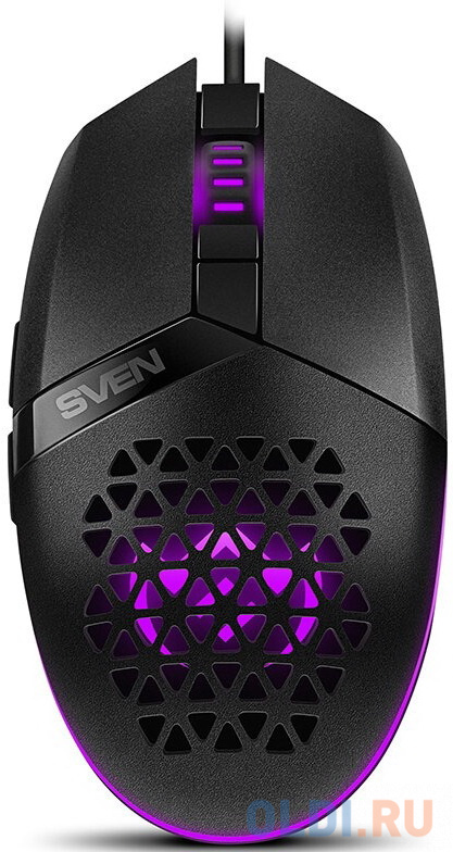 Игровая мышь SVEN RX-G735 чёрная (USB, 6 кнопок, 4000 dpi, RGB-подсветка)