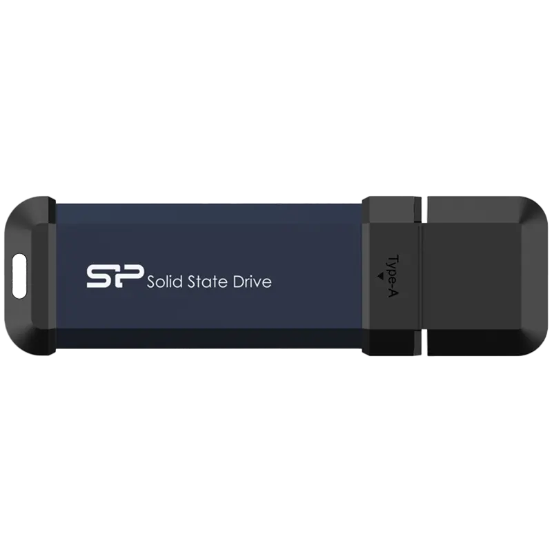 Внешний SSD Silicon Power MS60 250Gb, USB 3.2 Gen 2, черный/синий (SP250GBUF3S60V1B)