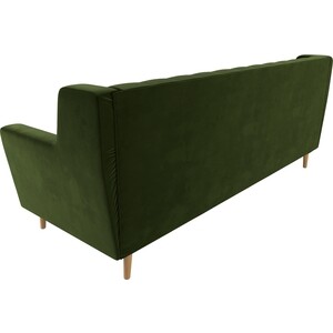 Кухонный прямой диван АртМебель Брайтон Люкс 3-х местный микровельвет зеленый