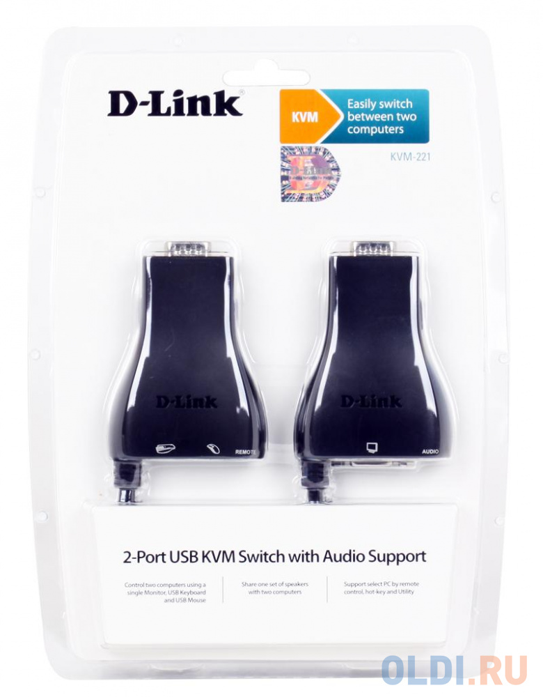 KVM-переключатель D-Link KVM-221/C1A 2-портовый KVM-переключатель в Москвe