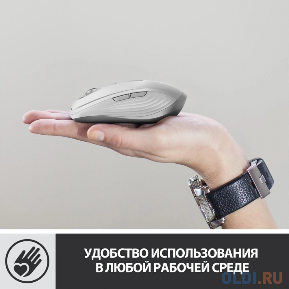 Мышь беспроводная Logitech MX Anywhere 3 серый USB + Bluetooth