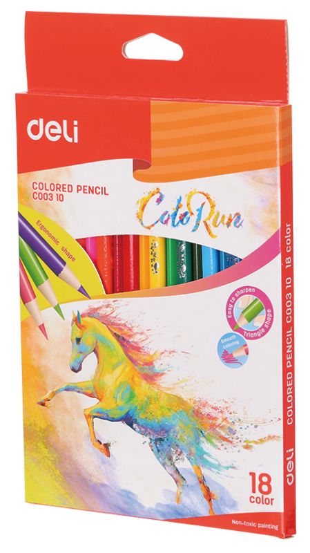 Карандаши цветные Deli ColoRun 18 цветов EC00310 (24 шт. в уп-ке)