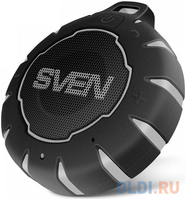 Мобильные колонки SVEN PS-95 1.0 чёрные (IPx7, 7W, USB, Bluetooth, подсветка, 1000 мA)