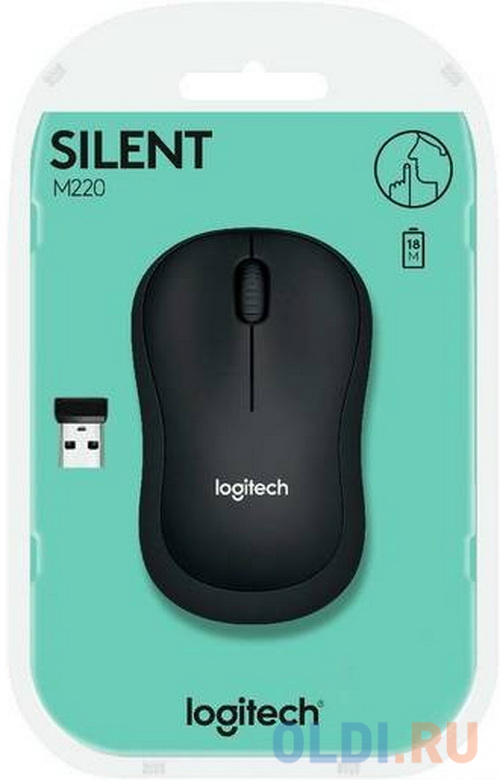 Мышь беспроводная Logitech M220 графитовый USB + радиоканал