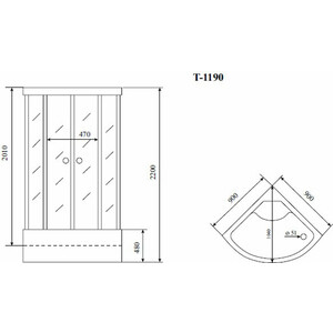 Душевая кабина Timo Standart 90х90х220 стекло тонированное (T-1190 P)