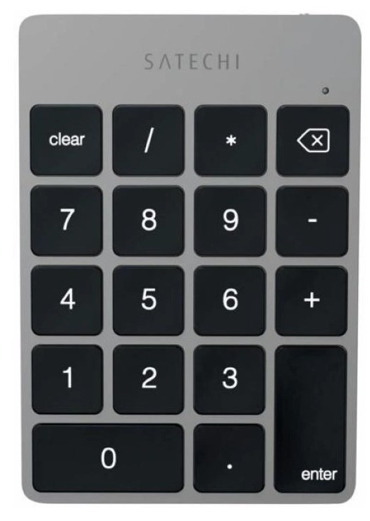 Беспроводной цифровой блок клавиатуры Satechi Slim Rechargeable Bluetooth Keypad , Bluetooth, Серый ST-SALKPM
