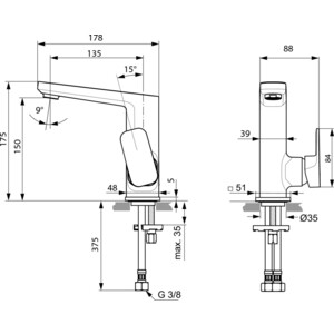 Смеситель для раковины Ideal Standard Tonic II (A6333AA)