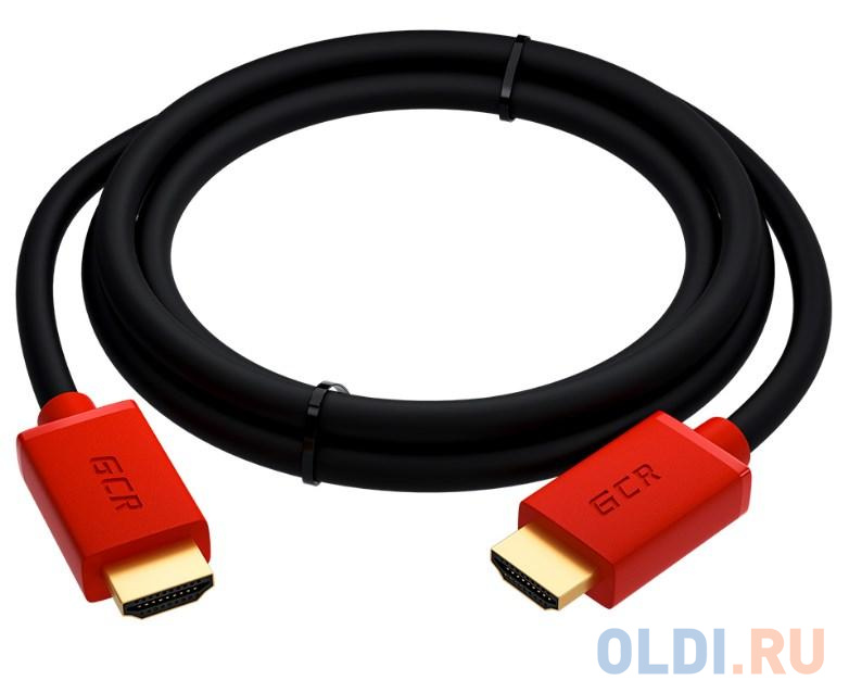 Кабель HDMI 3м Green Connection GCR-HM451-3.0m круглый черный/красный