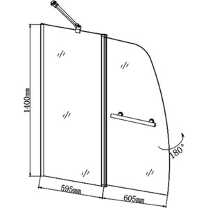 Шторка для ванны Grossman GR-100/2 120x140 прозрачная, хром