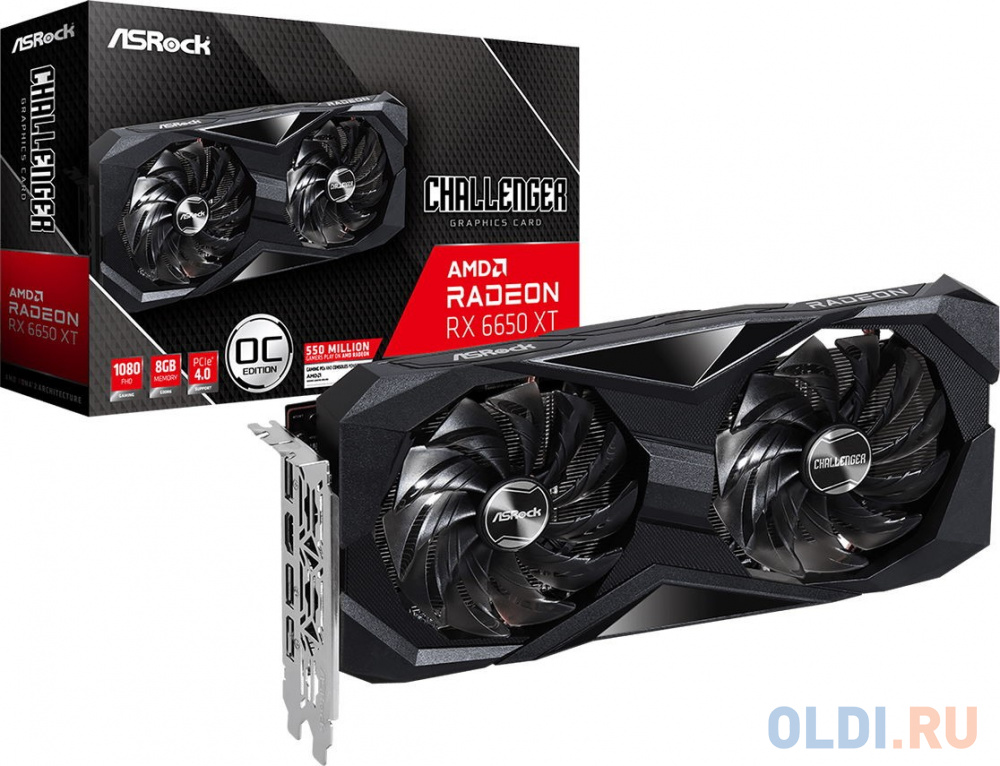 ASROCK Radeon RX 6650 XT Challenger D 8G OC, 3*DP, 1*HDMI, FAN 2; 90-GA3RZZ-00UANF