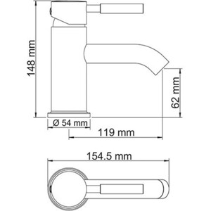 Смеситель для раковины Wasserkraft Main хром (4105)