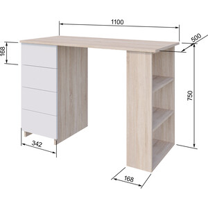 Стол письменный Атмосфера СП-05 дуб сонома светлый/белый в Москвe