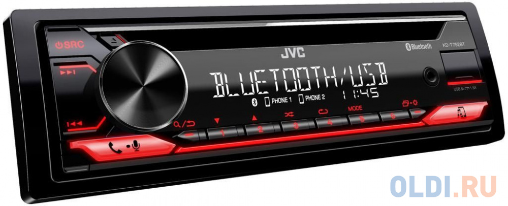 Автомагнитола CD JVC KD-T752BT 1DIN 4x50Вт в Москвe