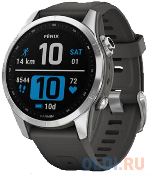 Смарт-часы Garmin Fenix 7s серебристый с графитовым ремешком 42мм в Москвe