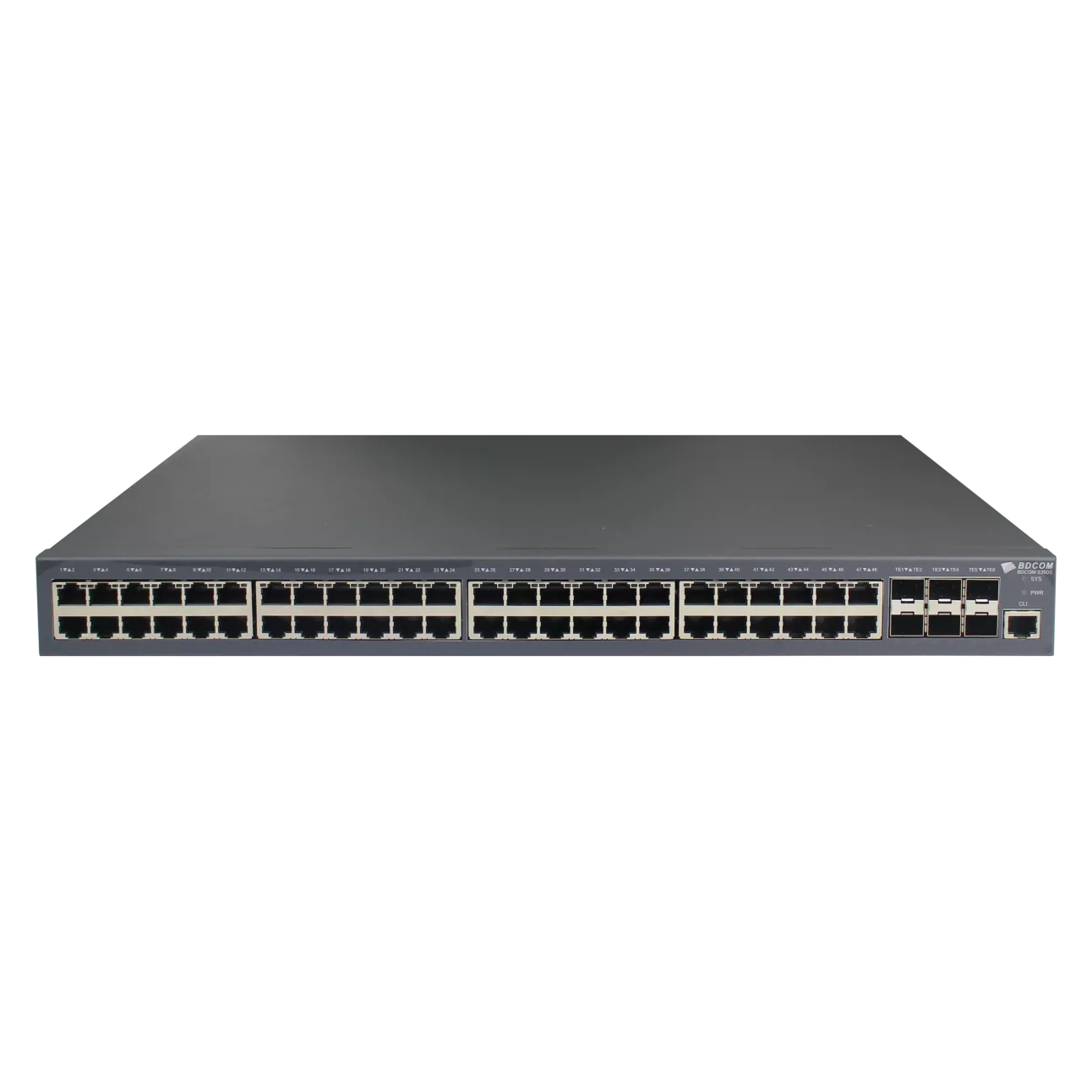 Коммутатор BDCom S3900-48T6X, управляемый, кол-во портов: 48x1 Гбит/с, кол-во SFP/uplink: SFP+ 6x10 Гбит/с, установка в стойку