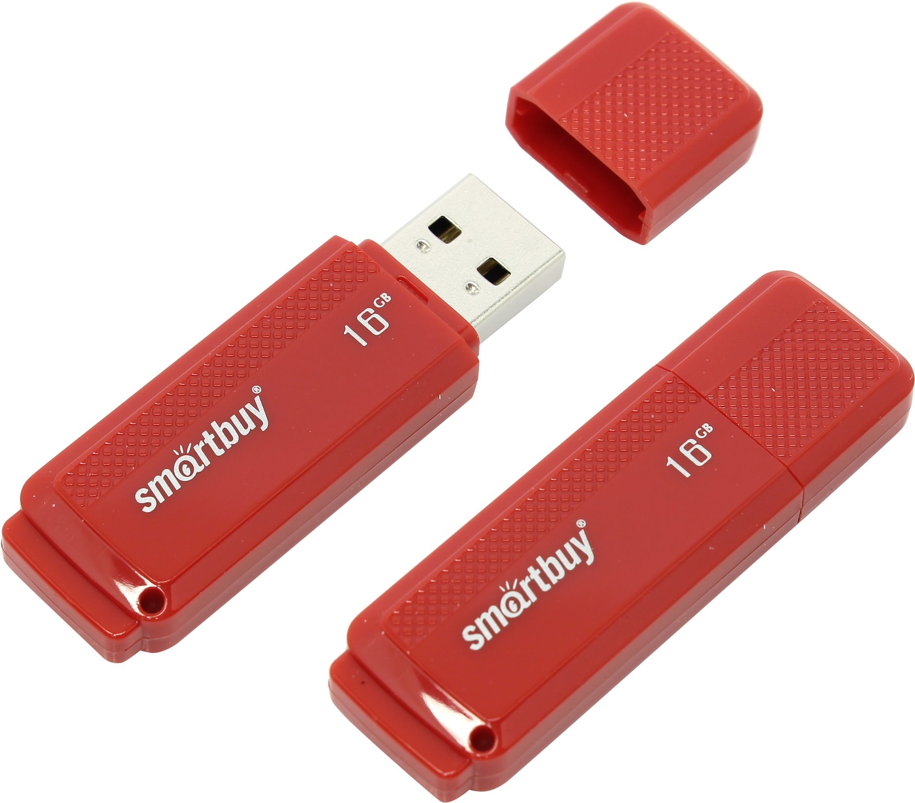 Флешка 16Gb USB 2.0 SmartBuy Dock Dock, красный (SB16GBDK-R)