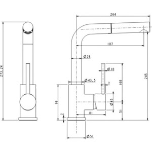 Смеситель для кухни Paulmark Kassel антрацит (Ka214311-401TB)