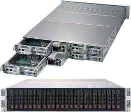 Серверная платформа SuperMicro 2029TP-HTR, 2xSocket3647, 16xDDR4, 6x2.5 HDD HS, 2GLAN, IPMI, Redundant 2x2200W, 2U (SYS-2029TP-HTR) (Серверная платформа 4-in-1)