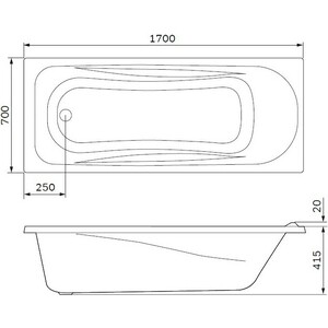 Акриловая ванна Am.Pm Sense 170x70 с каркасом (W76A-170-070W-A, W76A-170-070W-R) в Москвe