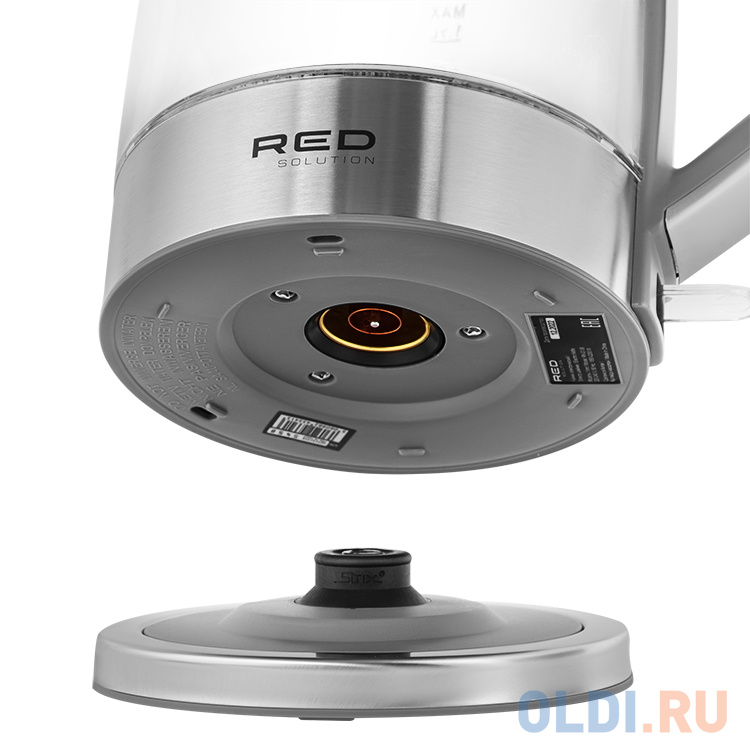 Чайник электрический Red Solution RK-G138 1.7л. 2200Вт серый (корпус: стекло) в Москвe