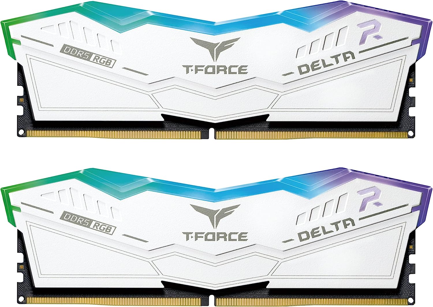 Комплект памяти DDR5 DIMM 32Gb (2x16Gb), 8000MHz, CL38, 1.4V, Team Group, T-Force Delta RGB White (TG_FF4D532G8000HC38DDC01) Retail