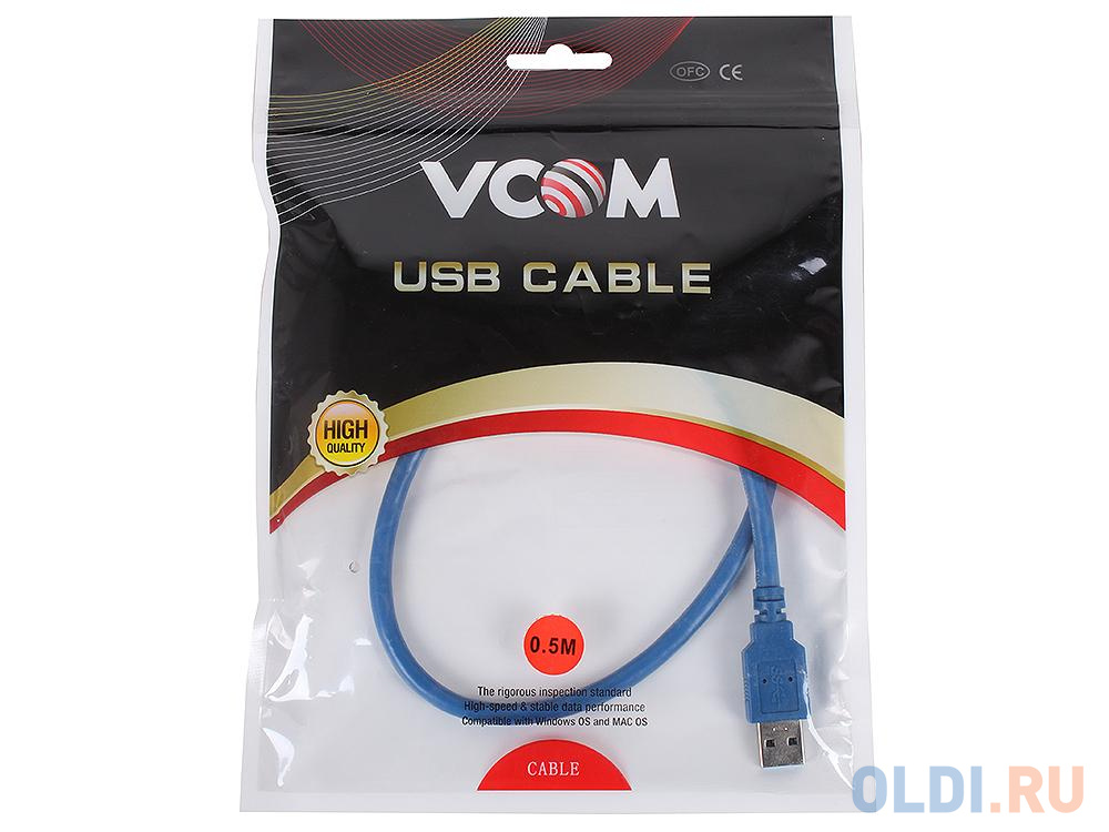 Кабель удлинительный VCOM USB3.0 Am-Af 0.5m (VUS7065-0.5M) в Москвe