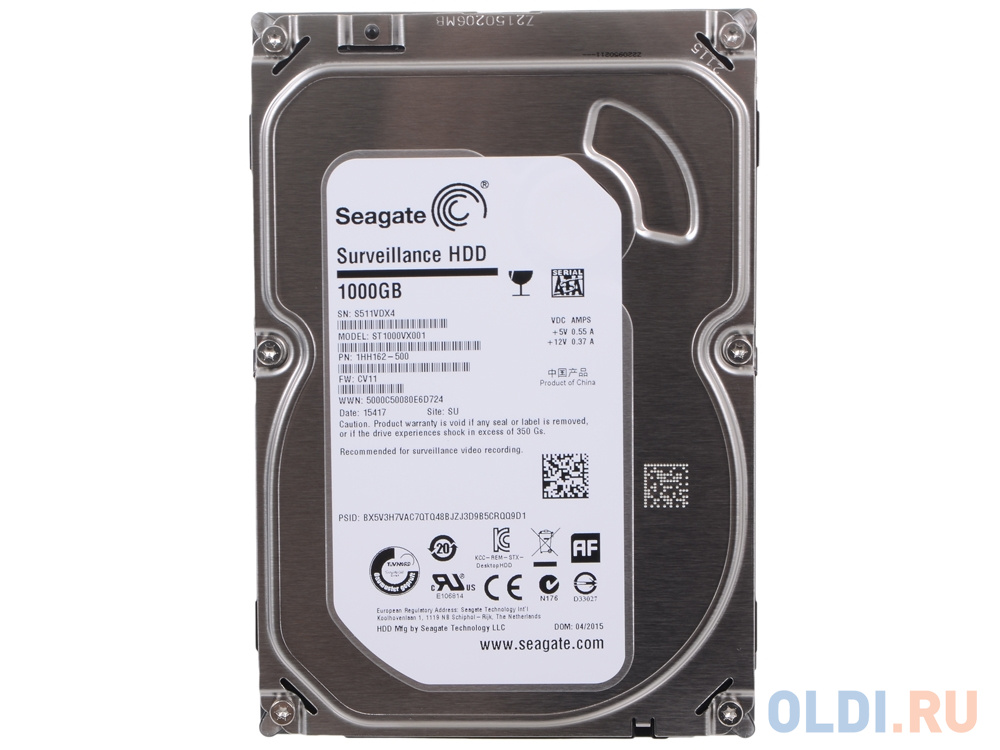 Жесткий диск 1Tb Seagate ST1000VX001 SATA-III Surveillence <5900rpm, 64Mb>