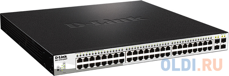 D-Link DGS-1210-52MPP/E2A PROJ Настраиваемый коммутатор WebSmart с 48 портами 10/100/1000Base-T и 4 портами 1000Base-X SFP (порты 1-48 с поддержкой Po