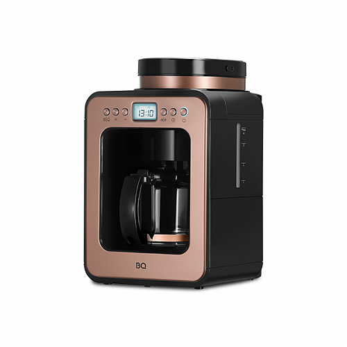 Кофеварка капельная BQ CM7001, 600 Вт, кофе молотый / зерновой, 600 мл/600 мл, дисплей, розовое золото/черный