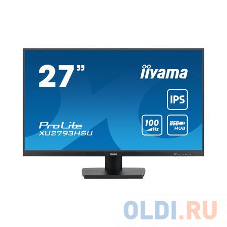 LCD IIYAMA 27'' XU2793HSU-B6 {IPS 1920х1080 100Hz 1ms 8bit(6bit+FRC) 250cd 178/178 1000:1 HDMI2.0 DisplayPort1.2 2xUSB2.0 2x2W 2x2W VESA} в Москвe