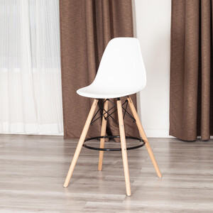 Барный стул TetChair Cindy Bar Chair (mod. 80-1) / 1 шт. в упаковке, дерево бук/металл/пластик, White (Белый) 70029/ натуральный