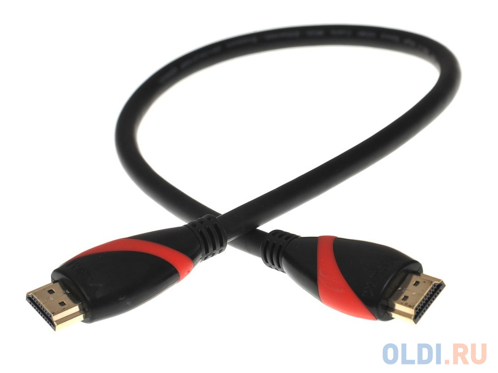 Кабель HDMI 19M/M ver. 2.0 black red, 0.5m VCOM <CG525-R-0.5>