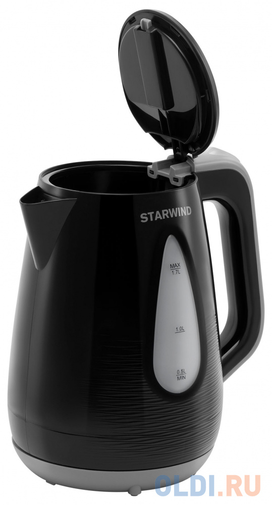 Чайник электрический StarWind SKP2316 2200 Вт чёрный серый 1.7 л пластик