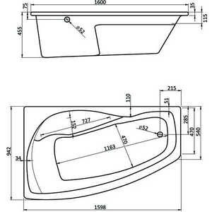 Акриловая ванна Santek Майорка XL 160х95 правая (1WH111990)