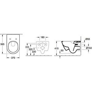 Унитаз подвесной безободковый Villeroy Boch Subway 2.0 CeramicPlus с сиденьем микролифт (5614R2R1)