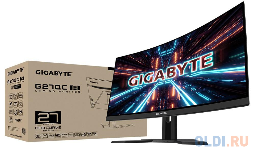 Монитор 27" GigaByte G27QC A черный VA 2560x1440 250 cd/m^2 1 ms HDMI DisplayPort Аудио USB 20VM0-GG27QCABT-1EKR в Москвe